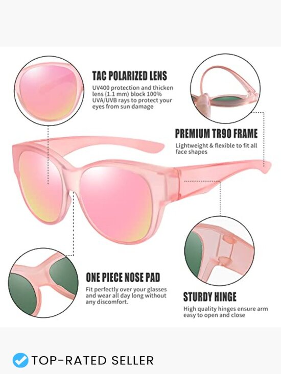 Cat Eye Over Glasses Sunglasses Polarized UV400 Protection TR90 Frame main image 6